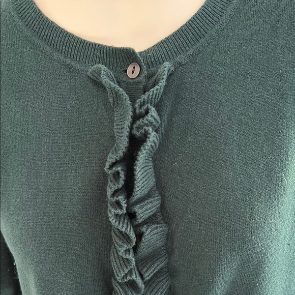 Trending Cardigans Boden Green Ruffle Sz M - Picture 2 of 6